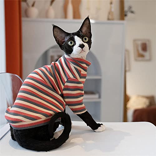 ZHIHAN Sphinx Katze Kleidung dicken warmen Boden Hemd gestreiften Pullover, Pullover, S + von ZHIHAN