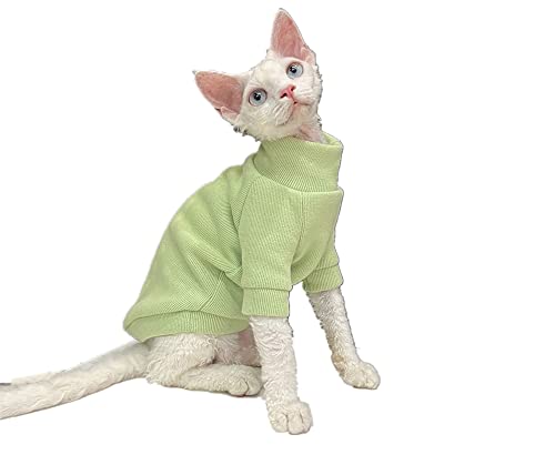 ZHIHAN Sphinx Katze Kleidung haarlose Katze Devon gepolstert Rollkragenpullover Jacke, grün, XL + von ZHIHAN