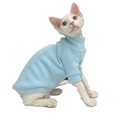 ZHIHAN Sphinx Katze Kleidung haarlose Katze Devon gepolstert Rollkragenpullover warme Jacke, blau, XXL + ZHIHAN Sphinx Katze Kleidung haarlose Katze Devon gepolstert Rollkragenpullover warme Jacke, blau, XXL + von ZHIHAN