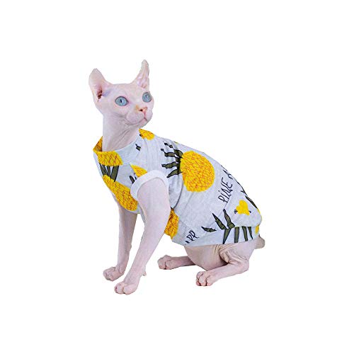 ZHIHAN Sphinx-Katzenkleidung, Baumwoll-T-Shirt, dünne Weste, atmungsaktiv und hypoallergen, Bildfarbe, XXXL + von ZHIHAN