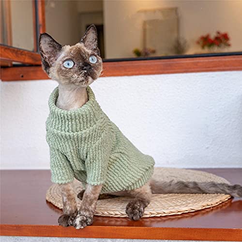 ZHIHAN Sphinx Katzenkleidung haarlose Katze Warmer Pullover Winterhemd weich und bequem, Bildfarbe, XL- von ZHIHAN