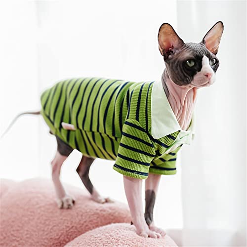 ZHIHAN Sphinx Katzenkleidung Haarlose Katze Devon Herbst Langarm Pullover Verdicktes Bodenhemd, Grün, S von ZHIHAN
