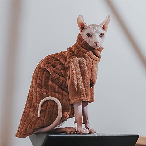 ZHIHAN Sphinx Katzenkleidung Haarlose Katze Devon Katzenbluse Mehrfarbig bequem und leckfest, braun, L ZHIHAN Sphinx Katzenkleidung Haarlose Katze Devon Katzenbluse Mehrfarbig bequem und leckfest, braun, L von ZHIHAN