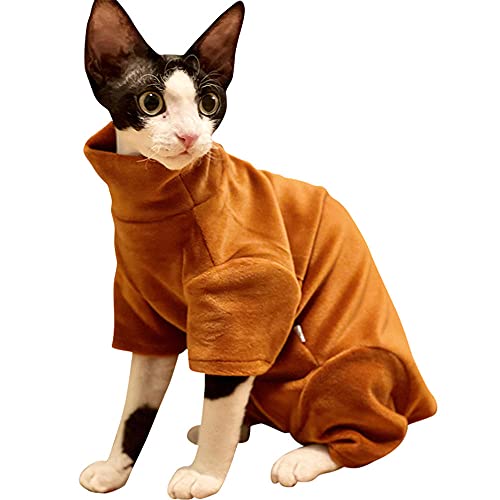 ZHIHAN Sphinx Katzenkleidung Stretch-Bodenhemd haarlose Katze Cornish Rex Katze Devon Rex Katze 4-beiniges Hemd, Farbe 1, M von ZHIHAN