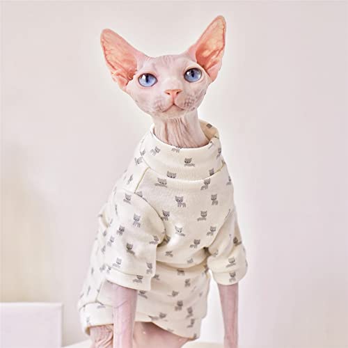 ZHIHAN Sphinx Katzenkleidung haarlose Katze Devon Winter-Baumwoll-Homewear mit Bodenhemd, Bodenhemd, S von ZHIHAN