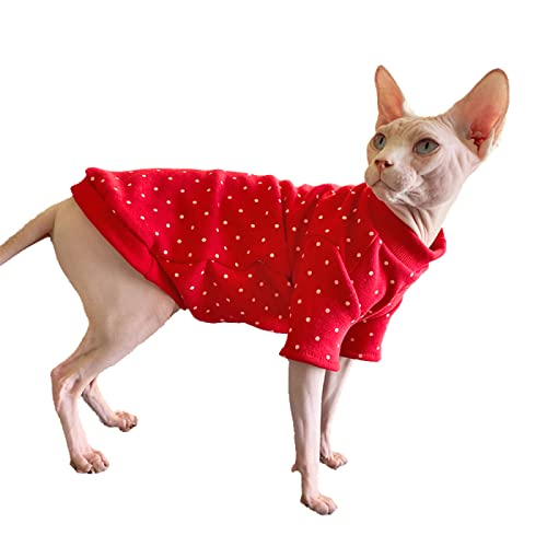 ZHIHAN Sphinx Katzenkleidung haarlose Katze Devon roter Warmer Pullover Plus Samtunterhemd, rot, XL ZHIHAN Sphinx Katzenkleidung haarlose Katze Devon roter Warmer Pullover Plus Samtunterhemd, rot, XL von ZHIHAN