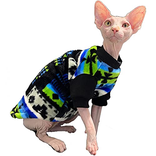 ZHIHAN Sphinx Katzenkleidung haarlose Katze Frühling und Herbst Korallen Fleece Pullover Kleiner Hund Katzenkleidung, Bildfarbe, XXL von ZHIHAN