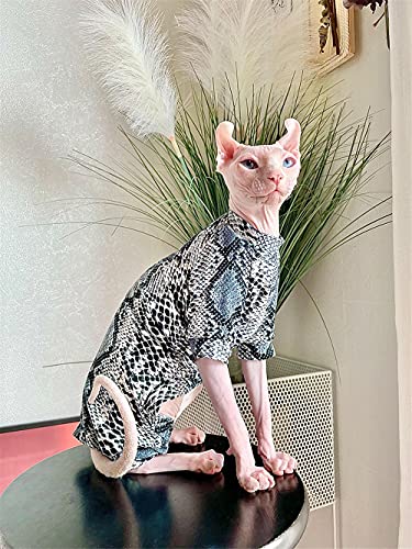 ZHIHAN Sphinx Katzenkleidung haarlose Katze Herbst 4 Fuß Schlangendruck Stretch Pullover, Kleidung, S+ von ZHIHAN
