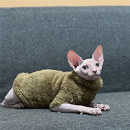 ZHIHAN Sphinx Katzenkleidung haarlose Katze Winter Plüsch Fleecepullover, warmes 4-beiniges Hemd, kaffeefarbener Stehkragen, M ZHIHAN Sphinx Katzenkleidung haarlose Katze Winter Plüsch Fleecepullover, warmes 4-beiniges Hemd, kaffeefarbener Stehkragen, M von ZHIHAN