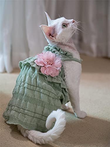ZHIHAN Sphinx Katzenkleidung haarloses Katzenhalterkleid, Prinzessinnenkleid aus gewaschener Baumwolle, Farbe 1, XL+ von ZHIHAN