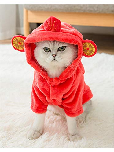 ZHIHAN Sphinx süße verwandelnde Katze warme Kleidung, rot, L von ZHIHAN