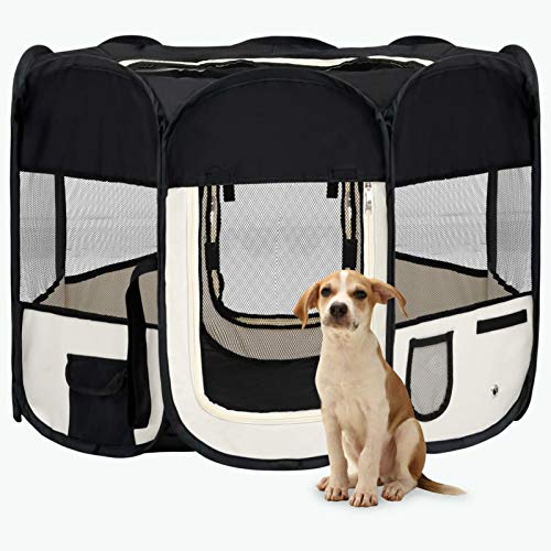 ZHOUMIN Faltbarer Welpenlaufstall mit Tragetasche, Welpenlaufstall, Laufstall Hund, Hundelaufstall, Hundepark, Katzengehege, Hundezelt, Auslauf Für Hunde, Schwarz 90x90x58 cm ZHOUMIN Faltbarer Welpenlaufstall mit Tragetasche, Welpenlaufstall, Laufstall Hund, Hundelaufstall, Hundepark, Katzengehege, Hundezelt, Auslauf Für Hunde, Schwarz 90x90x58 cm von ZHOUMIN