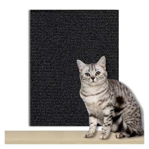 Kratzbrett Katzenkratz-Sofa-Schutzpolster, trimmbar, selbstklebend, Anti-Katzenkratz-Teppichpolster, Haustierspielzeug(Black,30x30cm) von ZHOUXYFDC