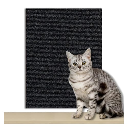 Kratzbrett Katzenkratzbrett Sofaschutz Katzenkratzbrett Brettschutz Selbstklebender Teppich DIY Katzenkratzmatte(Black,40x100CM) von ZHOUXYFDC