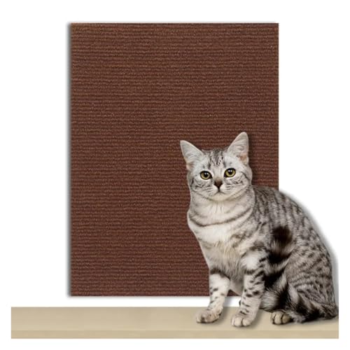 Kratzbrett Katzenkratzbrett Sofaschutz Katzenkratzbrett Brettschutz Selbstklebender Teppich DIY Katzenkratzmatte(Brown,30x30CM) von ZHOUXYFDC