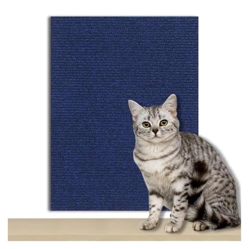 Kratzbrett Katzenkratzbrett Sofaschutz Katzenkratzbrett Brettschutz Selbstklebender Teppich DIY Katzenkratzmatte(Dark Blue,40x100CM) von ZHOUXYFDC