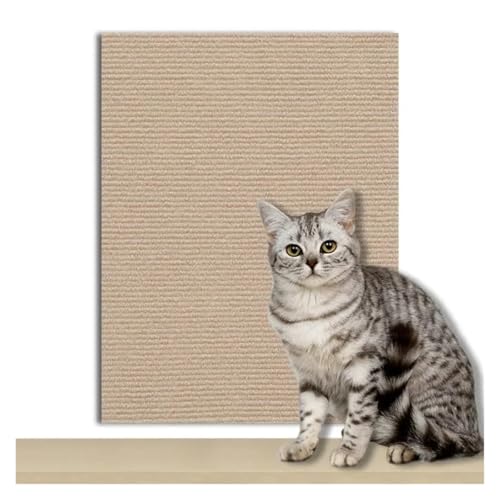 Kratzbrett Katzenkratzbrett Sofaschutz Katzenkratzbrett Brettschutz Selbstklebender Teppich DIY Katzenkratzmatte(Khaki,30x30CM) von ZHOUXYFDC