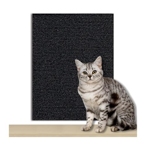 Kratzbrett Katzenkratzbrett Sofaschutz Katzenkratzbrett Brettschutz Zuschneidbarer Selbstklebender Teppich DIY Katzenkratzmatte(Black,40x200CM) von ZHOUXYFDC
