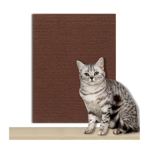 Kratzbrett Katzenkratzbrett Sofaschutz Katzenkratzbrett Brettschutz Zuschneidbarer Selbstklebender Teppich DIY Katzenkratzmatte(Brown,40x200CM) von ZHOUXYFDC