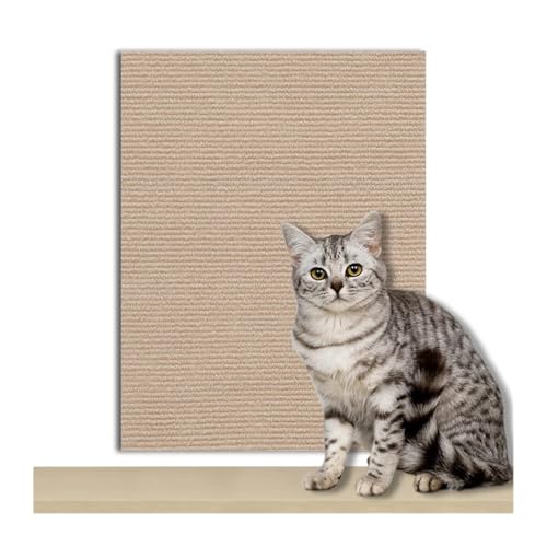 Kratzbrett Katzenkratzbrett Sofaschutz Katzenkratzbrett Brettschutz Zuschneidbarer Selbstklebender Teppich DIY Katzenkratzmatte(Khaki,30x200CM) von ZHOUXYFDC