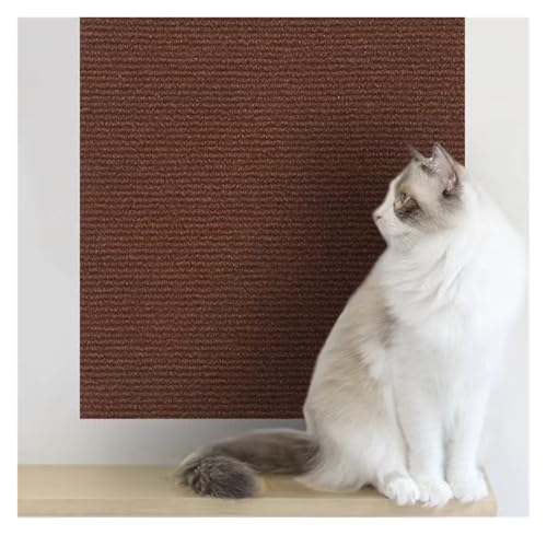 Kratzbrett Katzenkratzmatte, trimmbarer Katzenteppich mit Selbstklebender Eckwand, DIY-Kratzmöbelschutz for Katzen(3-Brown,40x200CM) von ZHOUXYFDC