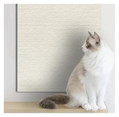 Kratzbrett Katzenkratzmatte, trimmbarer Katzenteppich mit Selbstklebender Eckwand, DIY-Kratzmöbelschutz for Katzen(6-White,40x200CM) von ZHOUXYFDC
