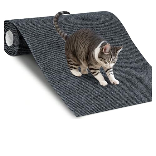 Kratzbrett Mehrzweck-zuschneidbare Selbstklebende Katzenteppichmatte DIY Kratzbaum Möbel Bodenmatte Sofa Schutzpolster(Grey,30X100cm) von ZHOUXYFDC