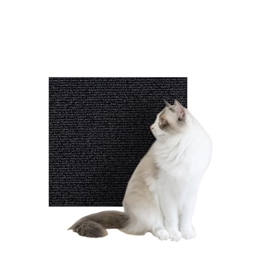 Kratzbrett Selbstklebende Katzenkratzmatte, trimmbarer Katzenteppich, Eckwand, Katzenkratzschutz, Sofa, Möbelschutz(Black,30X200CM) von ZHOUXYFDC