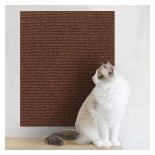 Kratzbrett Selbstklebende Katzenkratzmatte, trimmbarer Katzenteppich, Eckwand, Katzenkratzschutz, Sofa, Möbelschutz(Brown,60X60CM) von ZHOUXYFDC