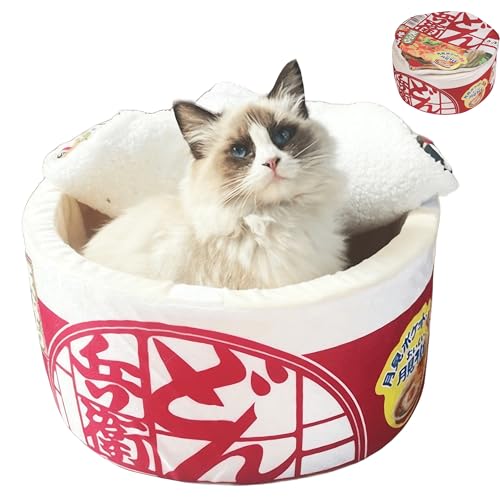 ZHUIYIWIN Katzenhöhle,Katzenbetten,Katzenhaus,Kuschelhöhle für Katzen, Bequemer Katzenschlafplatz für Katzen Kätzchen Welpen, Plüsch Katzenhaus Indoor für Katzen Kätzchen (Rot, S) von ZHUIYIWIN