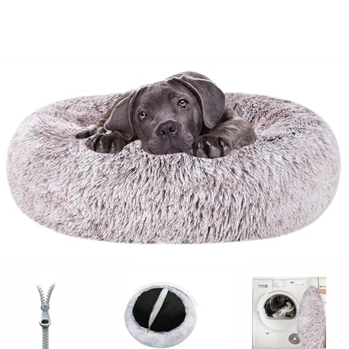 Hundebett, ausziehbar, waschbar, rund, weich, Katzenbett, Hundesofa, Hundekissen, Anti-Stress, beruhigend, rutschfest, große und mittlere Matte (Kaffee) von ZHULONGRUSHUI