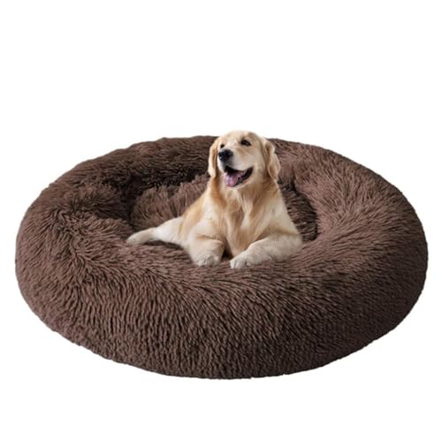 ZHULONGRUSHUI Hundebett,Hundekorb,Katzenbett,Beruhigende Donut Hundebetten Großer,Haustierbett Flauschig,maschinenwaschbar,Mittelgroße und Große Hunde,Katzen und Andere Haustiere(Kaffee) von ZHULONGRUSHUI