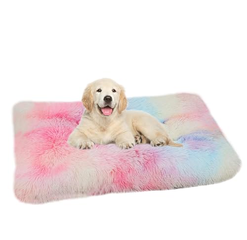 ZHULONGRUSHUI Hundebett,Waschbar Hundekissen flauschig,Hundesofa,Haustierbett,Hundekorb,Langer Plüsch,rutschfeste Unterseite,tragbar,Weich& Bequem,Anti-Angst,multifunktional(Farbe) von ZHULONGRUSHUI