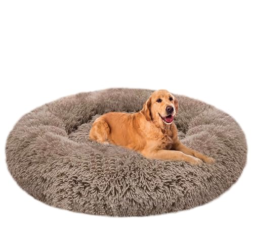 ZHULONGRUSHUI Hundebett Grosse Hunde,Hundekissen Waschbar Hundekorb Flauschig,plüsch Hundekissen rund Kuschelbett Donut,Mittelgroße und Große Hunde,Katzen und Andere Haustiere von ZHULONGRUSHUI