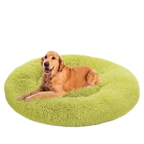 ZHULONGRUSHUI Hundebett flauschig,Donut Kissen,Flauschiges Hundebett für große,Rund Plüsch Hundesofa Hundekörbchen Katzenkissen Flauschig,waschbar,Mittelgroße und Große Hunde(Grün) von ZHULONGRUSHUI