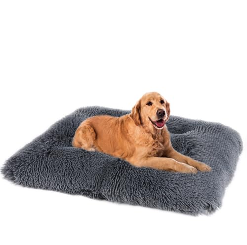 ZHULONGRUSHUI Hundekissen,Hundebett Waschbar,Haustierbett,Hundesofa,Flauschig Waschbar Hundekissen,Rutschfestes Hundematte,Extra Weich für Kleine,Mittlere und Große Hunde Katzen(Dunkelgrau) von ZHULONGRUSHUI