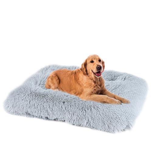 ZHULONGRUSHUI Hundekissen,Hundebett Waschbar,Haustierbett,Hundesofa,Flauschig Waschbar Hundekissen,Rutschfestes Hundematte,Extra Weich für Kleine,Mittlere und Große Hunde Katzen(Hellgrau) von ZHULONGRUSHUI