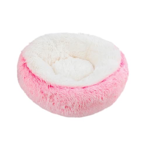 ZHULONGRUSHUI Katzenbett, Donut-Bett, waschbar, Katzenbetten für Indoor-Katzen und Kätzchen, lindert Katzenangst, rutschfeste Unterseite für kleine Haustiere, Welpen, Hunde, Schlummerfunktion, von ZHULONGRUSHUI