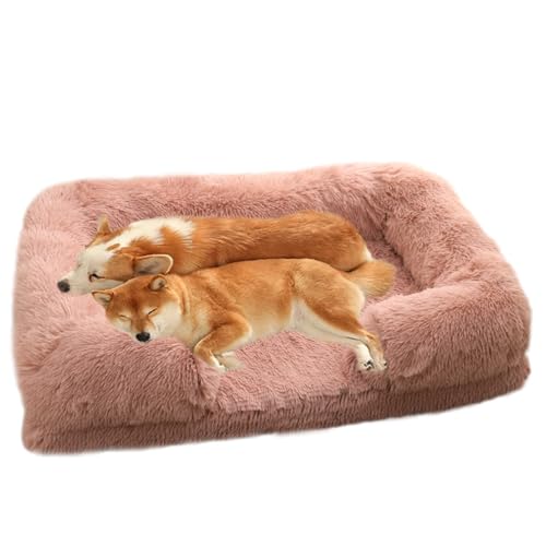 ZHULONGRUSHUI Orthopädisches Hundebett, beruhigendes Hundebett, Memory-Schaum, flauschige Hundematratze, Haustierbett mit abnehmbarem, waschbarem Bezug für kleine und mittelgroße Hunde (Rosa) von ZHULONGRUSHUI
