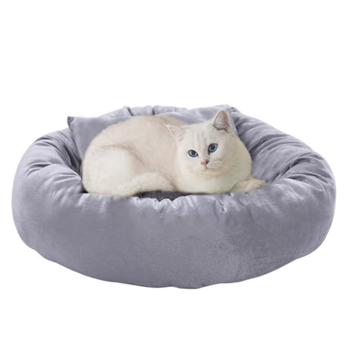 ZHULONGRUSHUI Weiches Katzenbett für Katzen und kleine Hunde, selbstwärmendes Donut-Katzenbett für kleine Katzen, verbessert den Schlaf und hält warm, Haustierbett mit rutschfester Unterseite, Grau ZHULONGRUSHUI Weiches Katzenbett für Katzen und kleine Hunde, selbstwärmendes Donut-Katzenbett für kleine Katzen, verbessert den Schlaf und hält warm, Haustierbett mit rutschfester Unterseite, Grau von ZHULONGRUSHUI