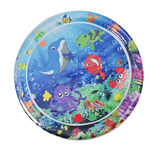 ZHUMCCY Aufblasbare Sensorische Wassermatte Für Haustier Und Baby, 100cm Sensorische Wasser Spielmatte, Wasserspielmatte Baby Spielzeug Cartoon Interaktiv Spielmatte Für Hund Und Katze von ZHUMCCY