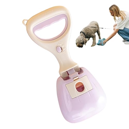 ZHUMCCY Haustierkotschaufel, tragbarer Greifer für Welpenkote, integrierte Aufbewahrungstasche, Katzenstreu-Picker mit ergonomischem Griff für Hinterhof-Park von ZHUMCCY