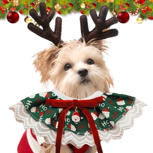 ZHUMCCY Hundelätzchen für den Urlaub, Weihnachtslätzchen für Haustiere - Verstellbare Hundehalstücher, weihnachtliche Hundelätzchen,Niedlicher, atmungsaktiver Haustier-Zubehör-Spitzen-Haustierschal ZHUMCCY Hundelätzchen für den Urlaub, Weihnachtslätzchen für Haustiere - Verstellbare Hundehalstücher, weihnachtliche Hundelätzchen,Niedlicher, atmungsaktiver Haustier-Zubehör-Spitzen-Haustierschal von ZHUMCCY