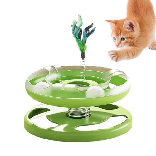 ZHUMCCY Katzenspielzeug Ballspur, Katzenfederspielzeug Doppellagige Katzenspielzeug Teaser Ball Spielzeug, stimulierendes Katzenspielzeug, kreatives Katzenpuzzle-Spielzeug für drinnen und draußen ZHUMCCY Katzenspielzeug Ballspur, Katzenfederspielzeug Doppellagige Katzenspielzeug Teaser Ball Spielzeug, stimulierendes Katzenspielzeug, kreatives Katzenpuzzle-Spielzeug für drinnen und draußen von ZHUMCCY