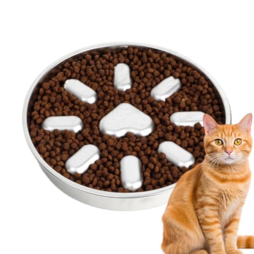 ZHUMCCY Langsame Feeder Bowl, Hund Slow Feeder | Hundefutter Schüssel langsames Futterpuzzle - Edelstahl Nicht -Slip -Anti -Erstickungs -Labyrinth -Gerichte, Haustierversorgungen Lebensmittelbehälter von ZHUMCCY