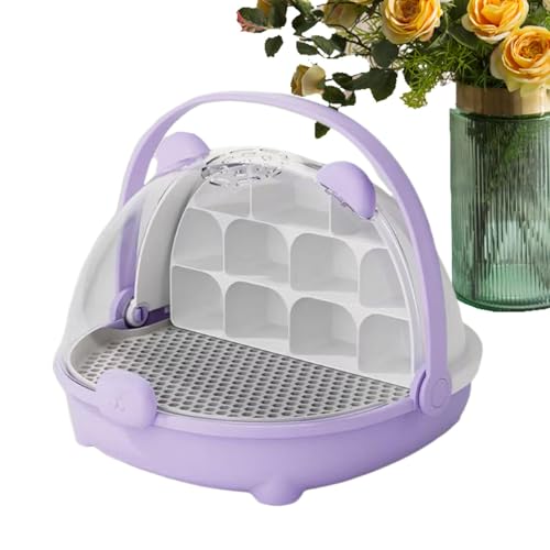 ZHUMCCY Seidenraupen-Transportbehälter, tragbare, transparente Futterbox mit Griff, Haustierhaus, Lebensraumkäfig für Schildkröten und Seidenraupen von ZHUMCCY