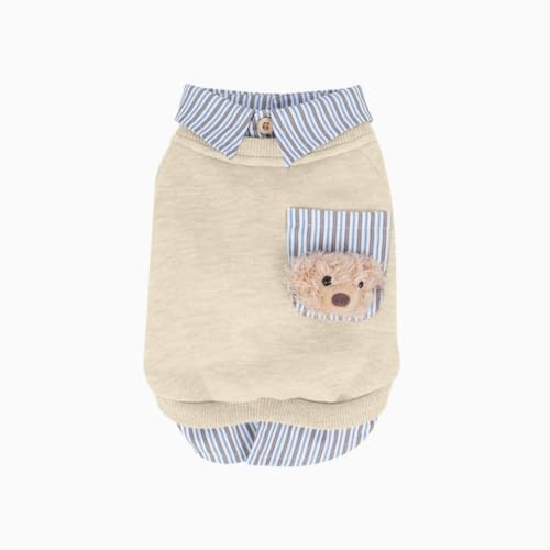 Hundekleidung Haustier-T-Shirt Hunde Katzen Baumwollweste Frühling Sommer Haustierbekleidung Geeignet for kleine und mittelgroße Haustiere Atmungsaktive(Beige,M) von ZHXQRP