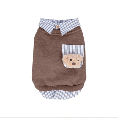 Hundekleidung Haustier-T-Shirt Hunde Katzen Baumwollweste Frühling Sommer Haustierbekleidung Geeignet for kleine und mittelgroße Haustiere Atmungsaktive(Brown,M) von ZHXQRP