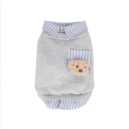 Hundekleidung Haustier-T-Shirt Hunde Katzen Baumwollweste Frühling Sommer Haustierbekleidung Geeignet for kleine und mittelgroße Haustiere Atmungsaktive(Gray,L) von ZHXQRP
