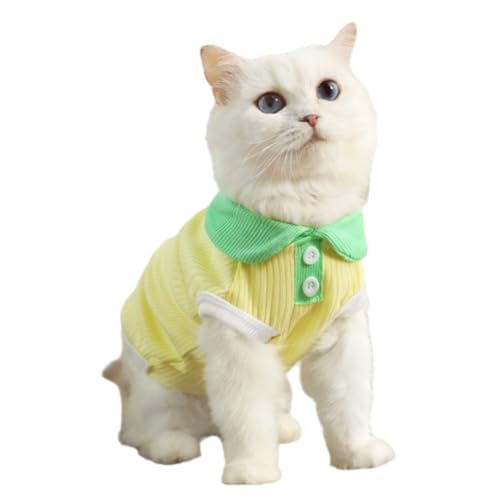 Hundekleidung for kleine Hunde Welpen- und Kätzchen weich und atmungsaktiv for Hauskatzen Sommer-T-Shirts ärmellose Westen for Chihuahuas und Yorkies(Yellow) von ZHXQRP